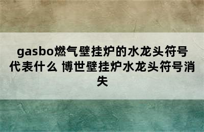 gasbo燃气壁挂炉的水龙头符号代表什么 博世壁挂炉水龙头符号消失